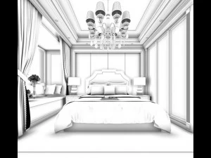 stylish master bedroom design 57 3D Model