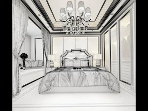 stylish master bedroom design 57 3D Model