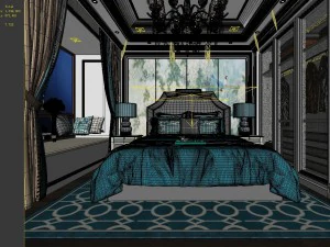 stylish master bedroom design 57 3D Model