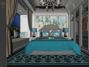 stylish master bedroom design 57 3D Model