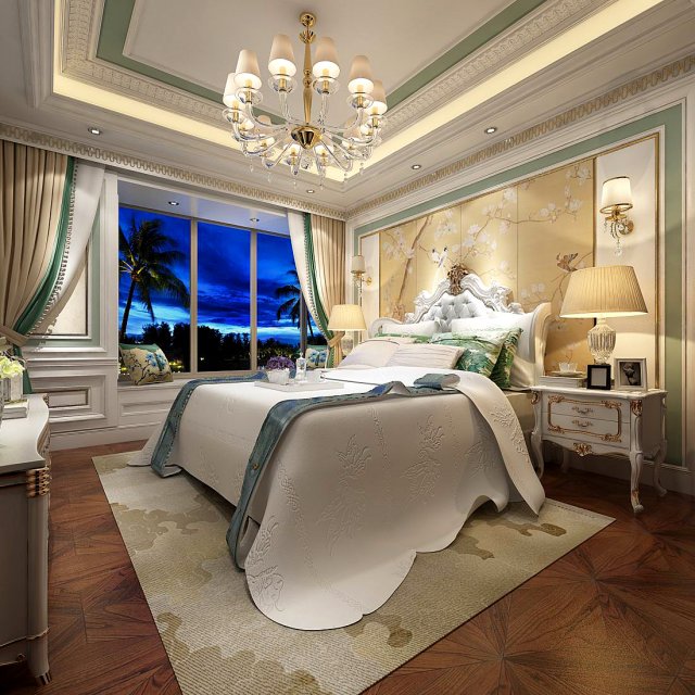 stylish master bedroom design 58 3D 모델 .c4d .max .obj .3ds .fbx .stl .blend 