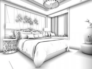 stylish master bedroom design 59 3D Model