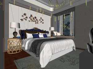stylish master bedroom design 59 3D Model