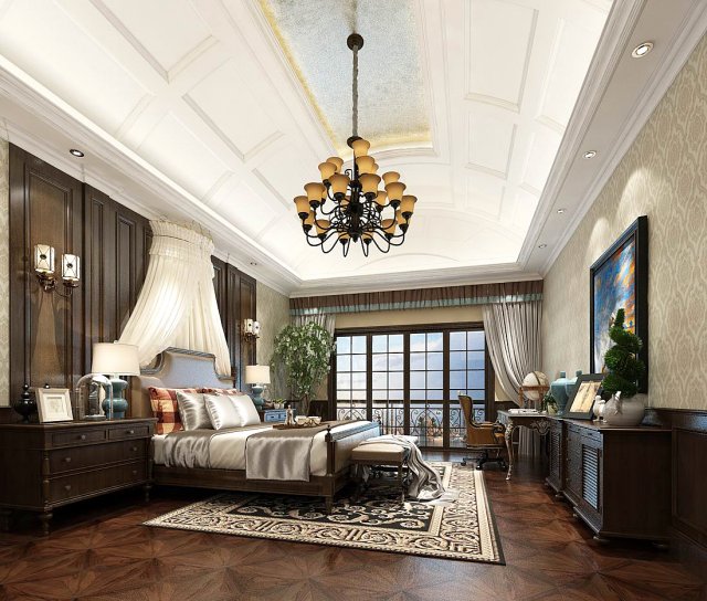 stylish master bedroom design 60 3Dモデル .c4d .max .obj .3ds .fbx .stl .blend 