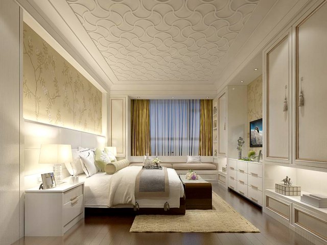 stylish master bedroom design 61 3D 모델 .c4d .max .obj .3ds .fbx .stl .blend 