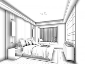 stylish master bedroom design 62 3D Model