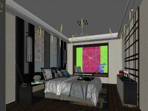stylish master bedroom design 62 3D Model