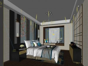 stylish master bedroom design 62 3D Model