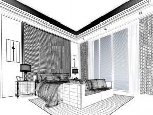 stylish master bedroom design 63 3D Модель
