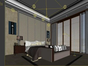stylish master bedroom design 63 3D Model