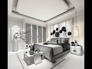 stylish master bedroom design 64 Modelo 3D
