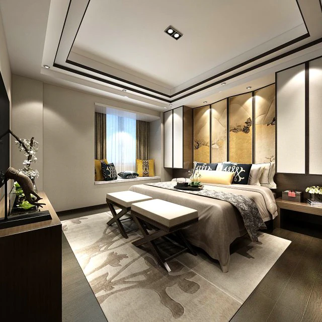 stylish master bedroom design 65 3D Model .c4d .max .obj .3ds .fbx .stl .blend 