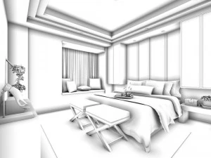 stylish master bedroom design 65 3D Model