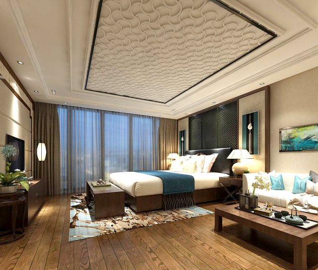 stylish master bedroom design 67 Model 3D .c4d .max .obj .3ds .fbx .stl .blend 