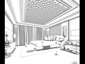 stylish master bedroom design 67 Model 3D