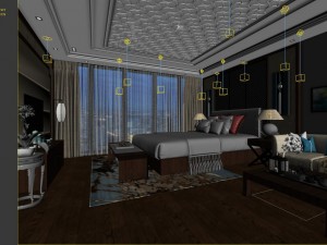 stylish master bedroom design 67 Model 3D
