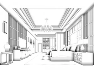 stylish master bedroom design 68 3D Model