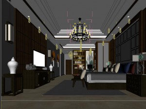stylish master bedroom design 68 3D Modell