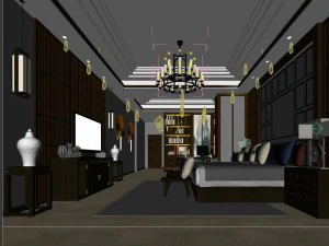 stylish master bedroom design 68 3D Model