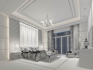 stylish master bedroom design 69 3D Model