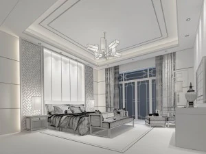 stylish master bedroom design 69 3D Model