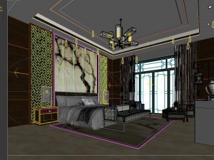 stylish master bedroom design 69 3D Model