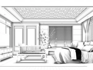 stylish master bedroom design 70 3D Model