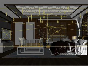 stylish master bedroom design 70 3D Model