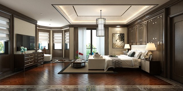 stylish master bedroom design 71 3D Model .c4d .max .obj .3ds .fbx .stl .blend 