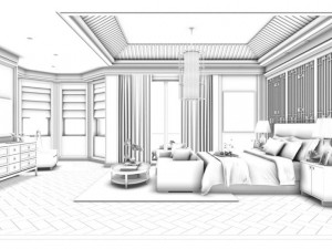 stylish master bedroom design 71 3D Model