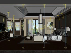 stylish master bedroom design 71 3D Model