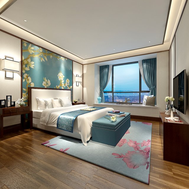 stylish master bedroom design 72 Modèle 3D .c4d .max .obj .3ds .fbx .stl .blend