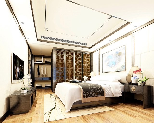 stylish master bedroom design 73 Model 3D .c4d .max .obj .3ds .fbx .stl .blend 