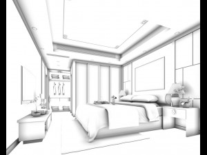 stylish master bedroom design 73 Model 3D
