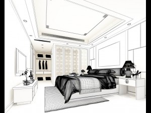 stylish master bedroom design 73 Model 3D