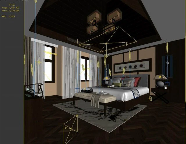 stylish master bedroom design 74 3D Model .c4d .max .obj .3ds .fbx .stl .blend