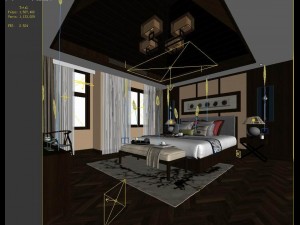 stylish master bedroom design 74 3D Model