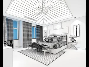 stylish master bedroom design 74 3D Model