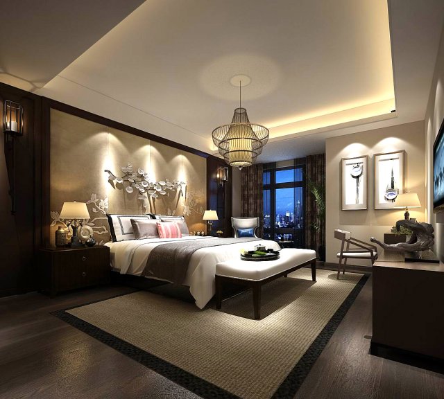 stylish master bedroom design 76 Model 3D .c4d .max .obj .3ds .fbx .stl .blend