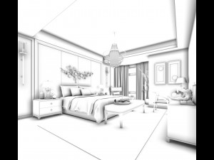 stylish master bedroom design 76 Model 3D