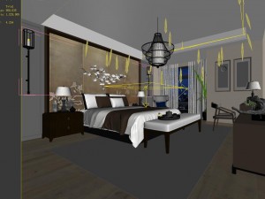 stylish master bedroom design 76 Model 3D