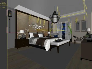 stylish master bedroom design 76 3D Model