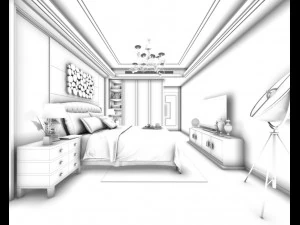 stylish master bedroom design 78 3D Model