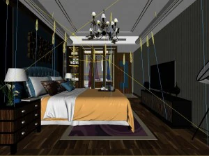 stylish master bedroom design 78 3D Model