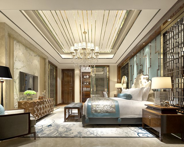 stylish master bedroom design 79 3D-Modell .c4d .max .obj .3ds .fbx .stl .blend 
