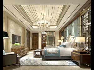 स्टाइलिश मास्टर बेडरूम डिजाइन 79 3D मॉडल