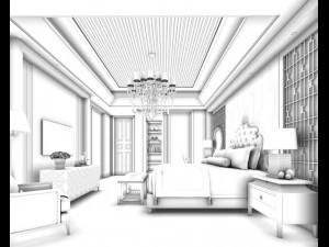 stylish master bedroom design 79 3D Model