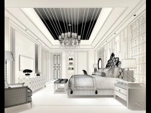 stylish master bedroom design 79 3D Model