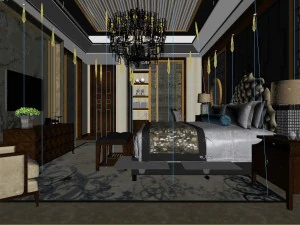 stylish master bedroom design 79 3D Model