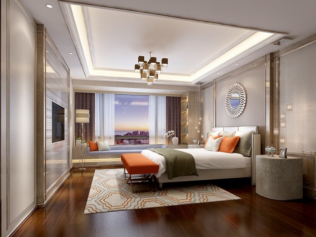 stylish master bedroom design 81 Modèle 3D .c4d .max .obj .3ds .fbx .stl .blend 